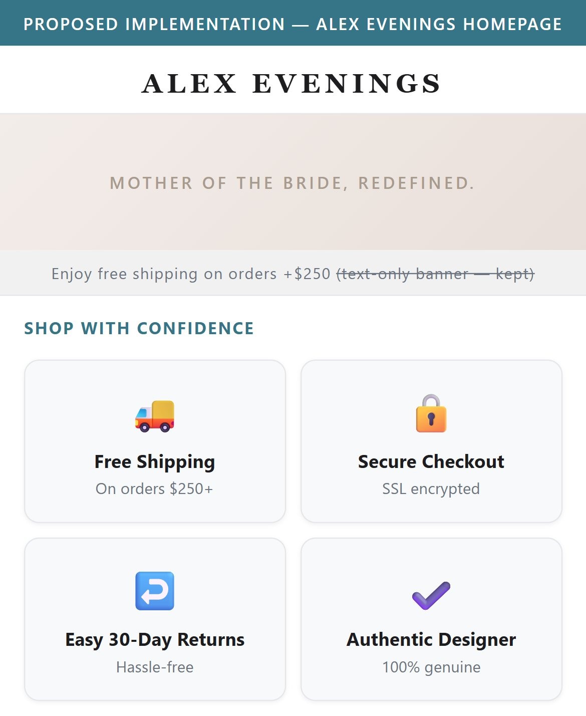 Proposed Implementation — Alex Evenings Homepage
